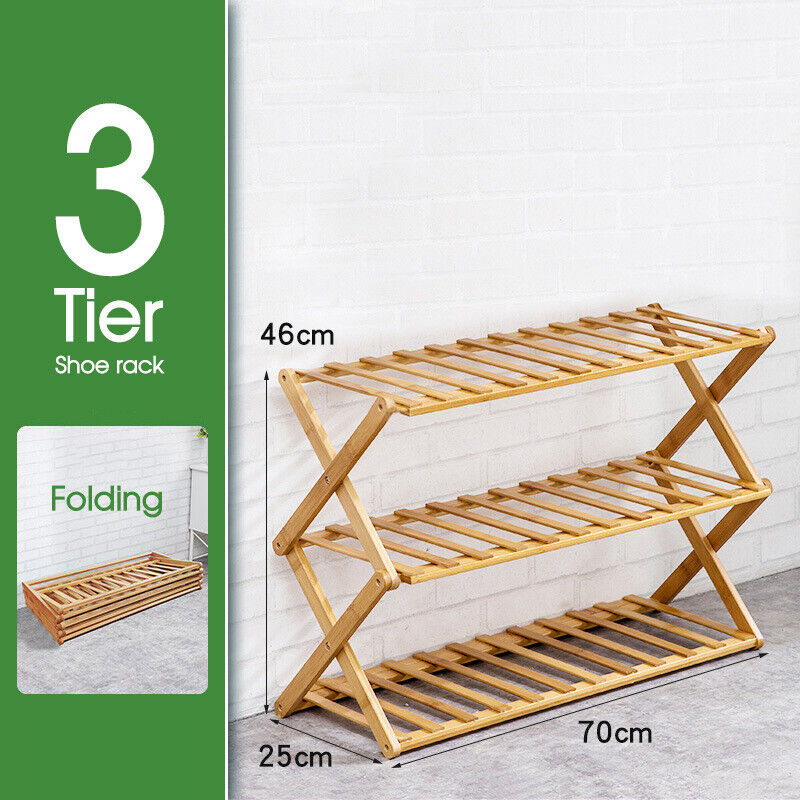 Foldable Bamboo Shoe Rack