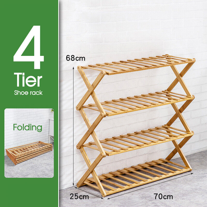 Foldable Bamboo Shoe Rack