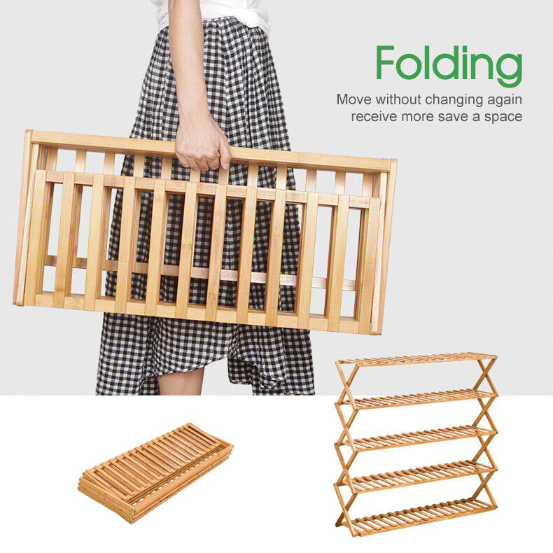 Foldable Bamboo Shoe Rack