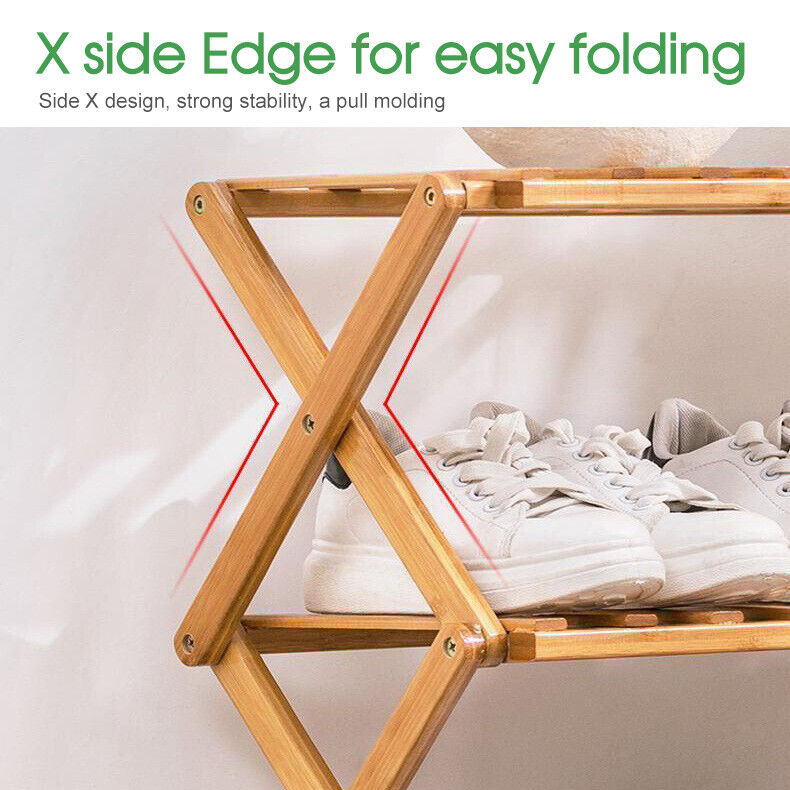 Foldable Bamboo Shoe Rack