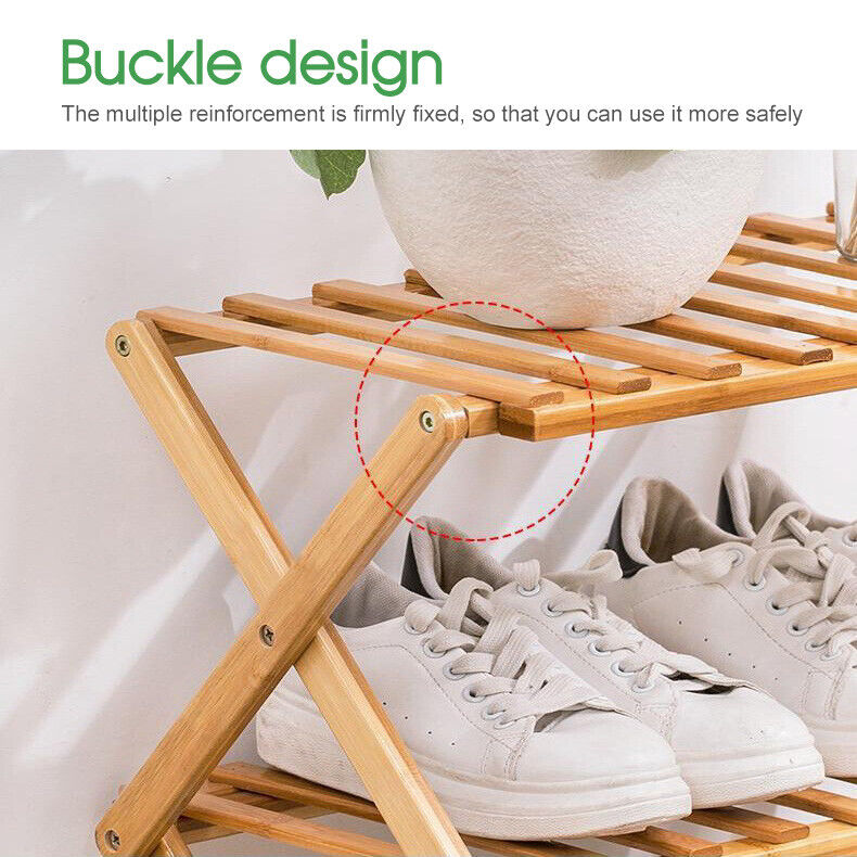 Foldable Bamboo Shoe Rack