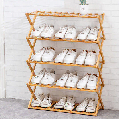 Foldable Bamboo Shoe Rack