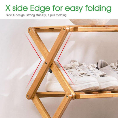 Foldable Bamboo Shoe Rack