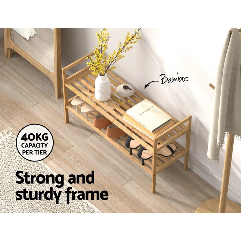 Wooden - 2 Tier Shoe Rack